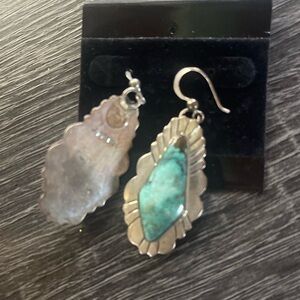 Turquoise and Silver Dangle Earrings